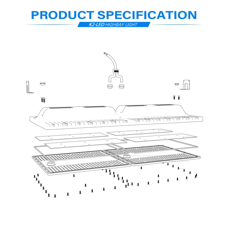 190LM/W High Bay Linear Led Lights IP66 Waterproof Led Linear High Bay Fixture For Warehouse