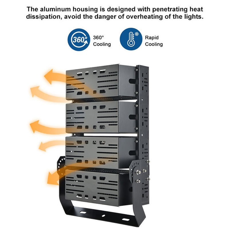 800W Led Sport Court Lights Outdoor Stadium Lights With Adjustable Lighting Angle IP66 For Arena