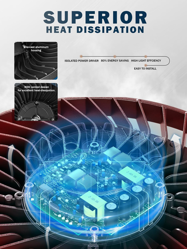 200W IP65 LED UFO High Bay Light 50/60Hz Frequency With Ceiling Mount Installation