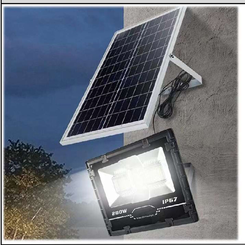 IP67 Waterproof Solar LED Flood Light with Dusk-to-Dawn Auto On/Off and Remote Control for Outdoor Security