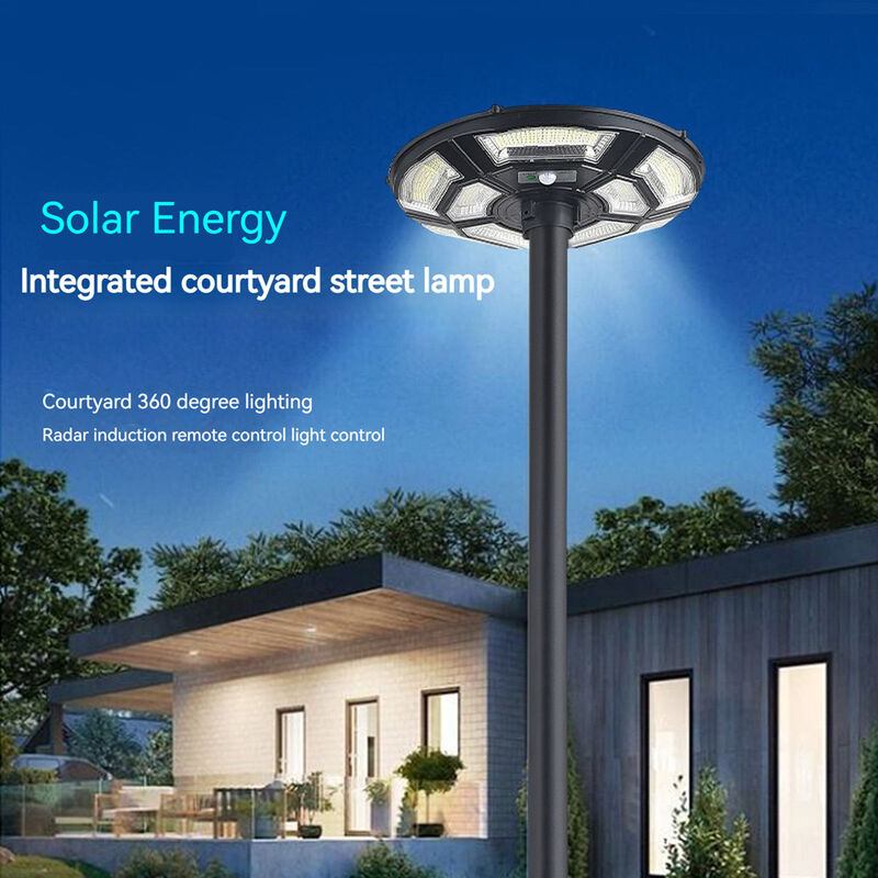 Éclairage de rue solaire de 500 W avec batterie de 18000 mAh et étanche IP65 pour jardin extérieur et éclairage de cour