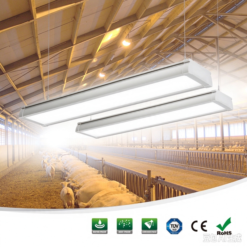 IP65 Anti-Corrosion LED Batten Fixture 5ft 50W 150LM/W Livestock Farm Lighting