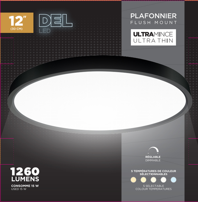 Safety Led Ceiling Light Fixture 16 Inch 20 Watt Adjustable For 5CCT 3