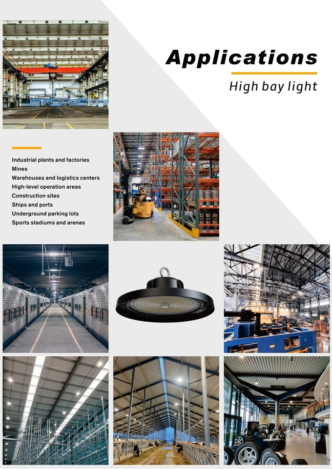 500W IP65 Round LED UFO High Bay Light Smd2835 Workshop Garage High Bay Lamp 2