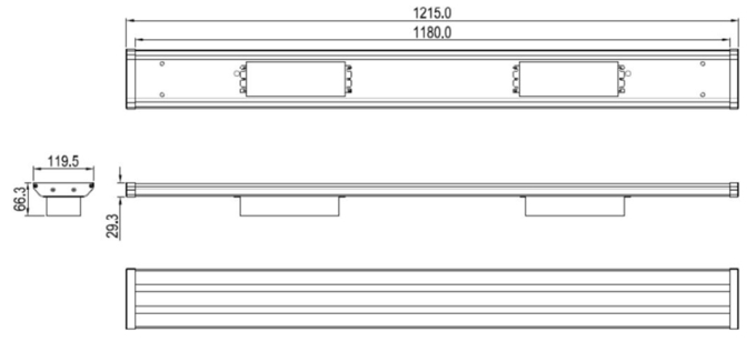 100W LED Linear Strip Light 15000LM Adjustable For Supermarket Basement 0